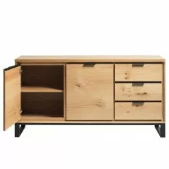 Loftscape Sideboard Limoges - Echtholzfurnier / Metall - Eiche / Schwarz -Büromöbel Verkäufe 1000319435 220107 101929000119 DETAILS P000000001000319435