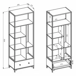 Loftscape Büroregal Shiny - Weiß -Büromöbel Verkäufe 1000325190 220113 153107000515 SKETCH DETAILS P000000001000325190 sketch