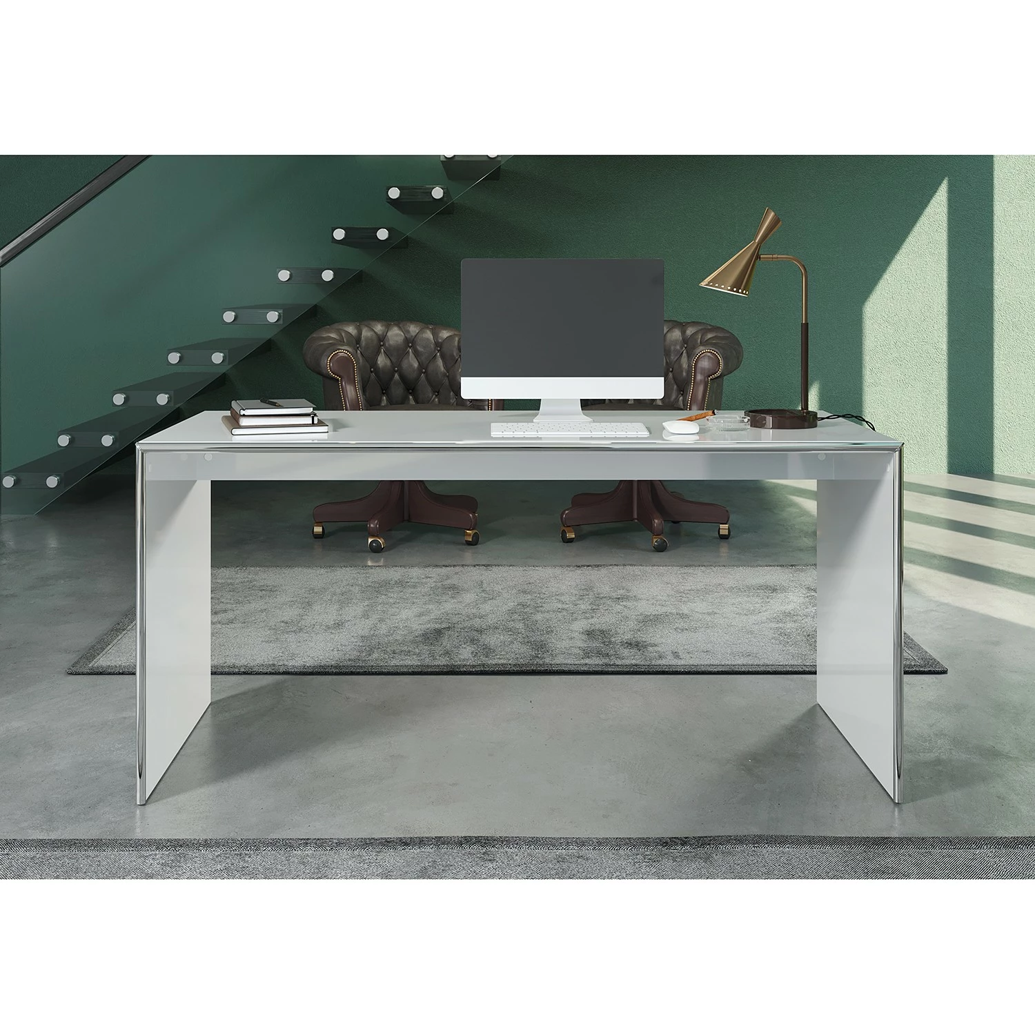 Trendteam Schreibtisch Infinity - Hochglanz Grau / Chrom 5 Trendteam Schreibtisch Infinity - Hochglanz Grau / Chrom – Bild 3