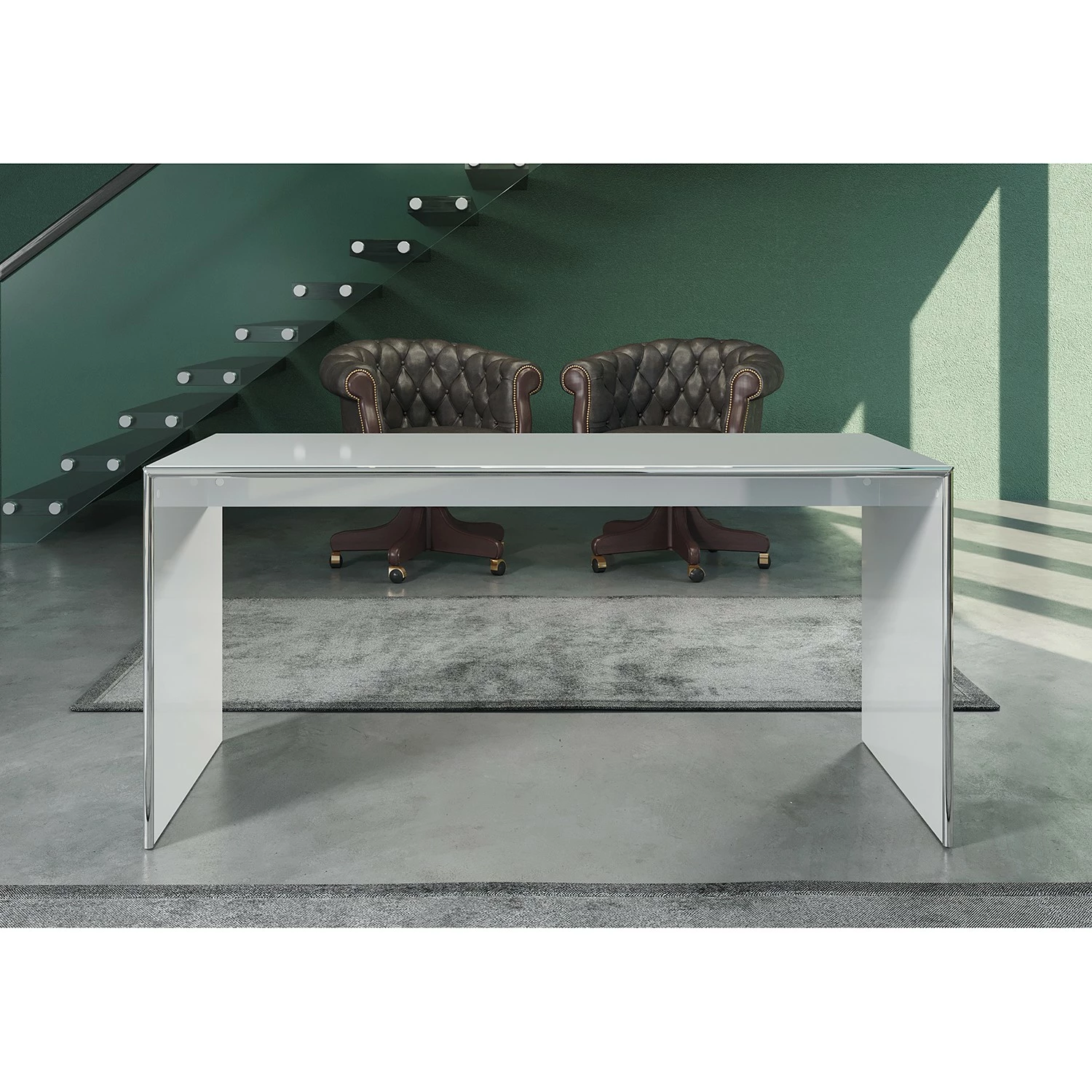 Trendteam Schreibtisch Infinity - Hochglanz Grau / Chrom 7 Trendteam Schreibtisch Infinity - Hochglanz Grau / Chrom – Bild 5