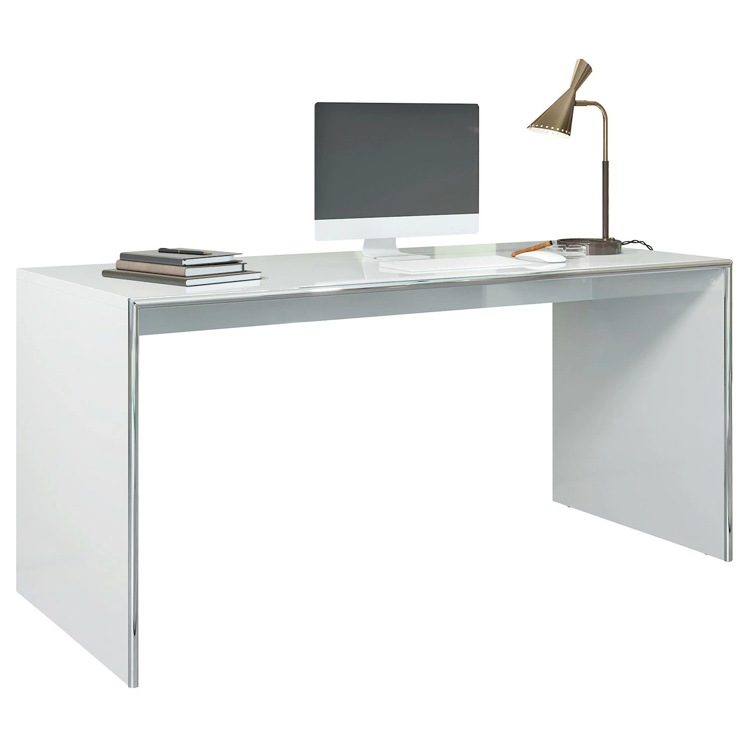 Trendteam Schreibtisch Infinity - Hochglanz Grau / Chrom 9 Trendteam Schreibtisch Infinity - Hochglanz Grau / Chrom – Bild 7