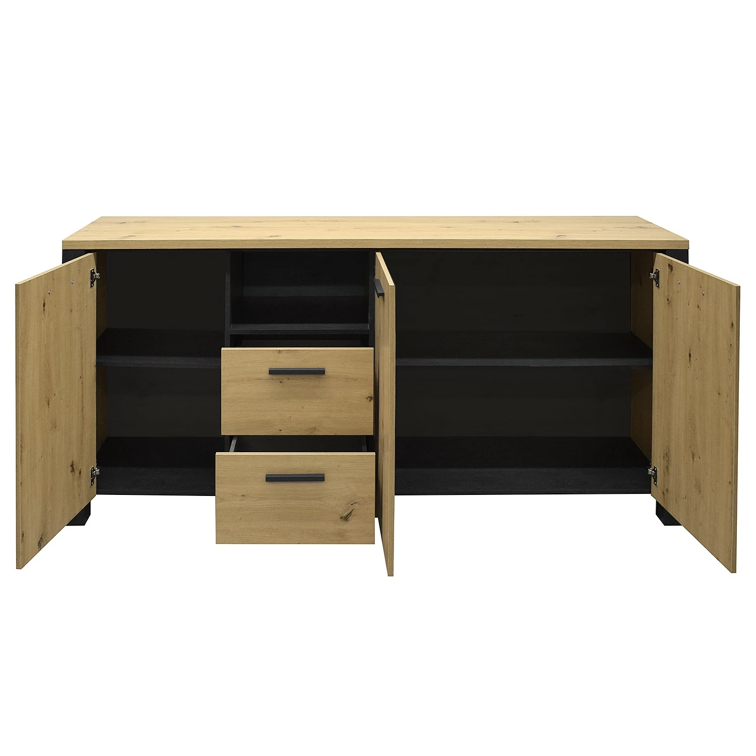 Red Living Sideboard Zagora - Asteiche Dekor / Schwarz 6 Red Living Sideboard Zagora - Asteiche Dekor / Schwarz – Bild 4