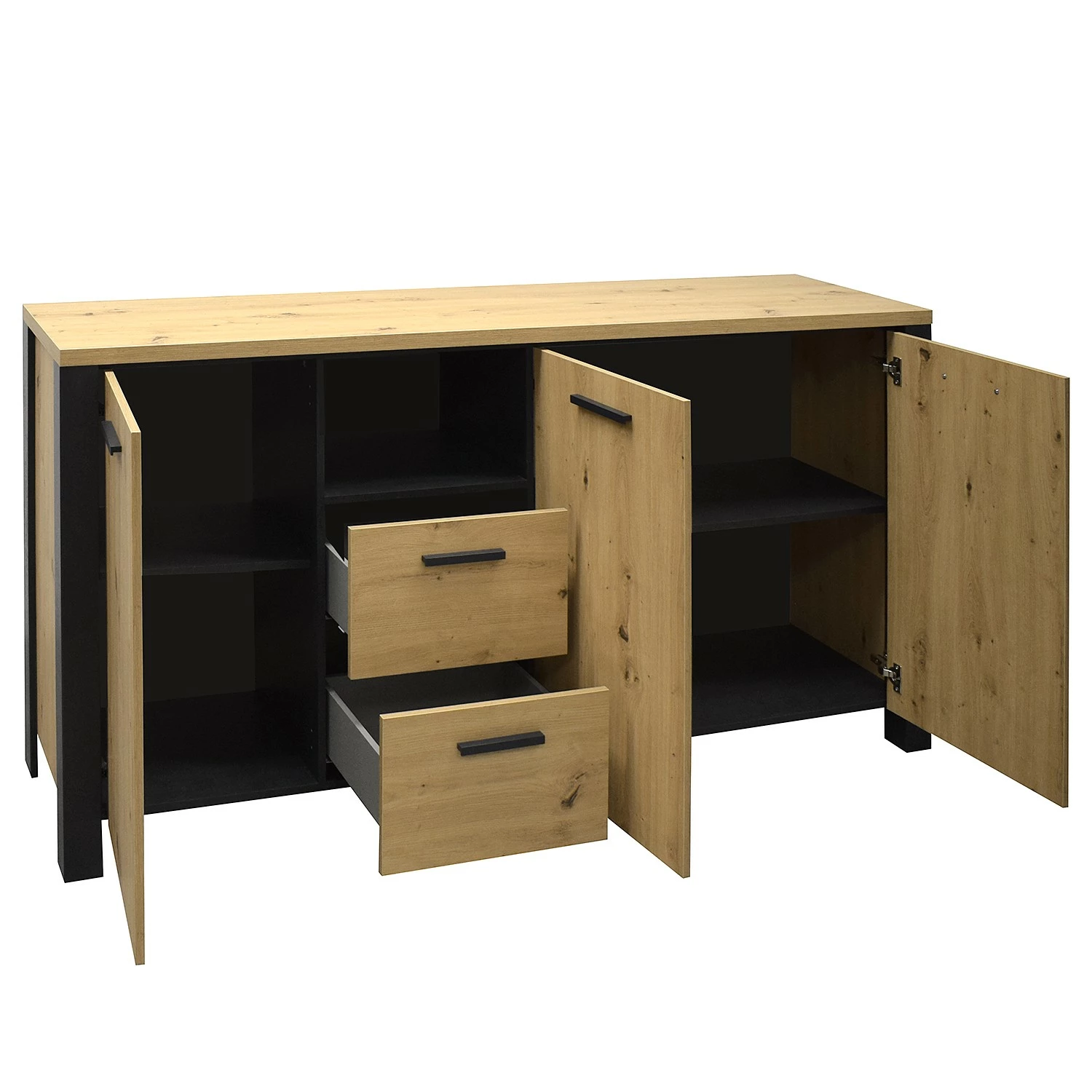 Red Living Sideboard Zagora - Asteiche Dekor / Schwarz 7 Red Living Sideboard Zagora - Asteiche Dekor / Schwarz – Bild 5