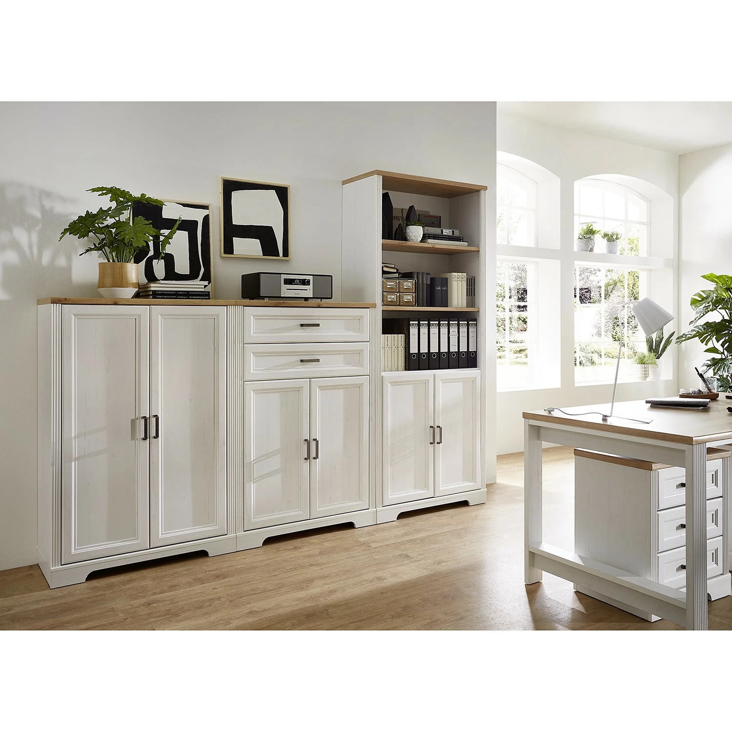 Ridgevalley Schrankwand Jasmund II (3-teilig) - Pinie Weiß Dekor / Eiche Artisan Dekor 3 Ridgevalley Schrankwand Jasmund II (3-teilig) - Pinie Weiß Dekor / Eiche Artisan Dekor