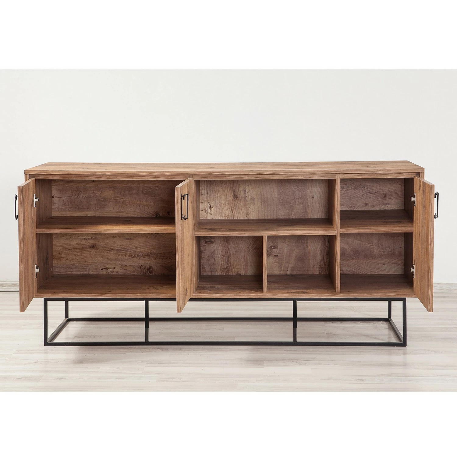 Red Living Sideboard Yopal II - Metall - Kiefer Dekor / Schwarz 7 Red Living Sideboard Yopal II - Metall - Kiefer Dekor / Schwarz – Bild 5