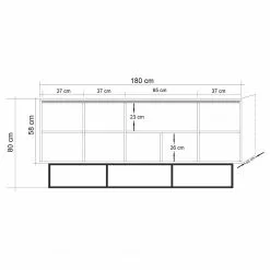 Red Living Sideboard Yopal II - Metall - Kiefer Dekor / Schwarz 15 Red Living Sideboard Yopal II - Metall - Kiefer Dekor / Schwarz -Büromöbel Verkäufe 1000333724 220302 500 SKETCH DETAILS P000000001000333724 sketch
