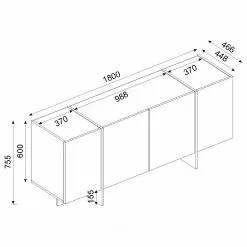 Loftscape Sideboard Vidal - Marmor Schwarz Dekor / Gold -Büromöbel Verkäufe 1000333728 220302 500 SKETCH DETAILS P000000001000333728 sketch