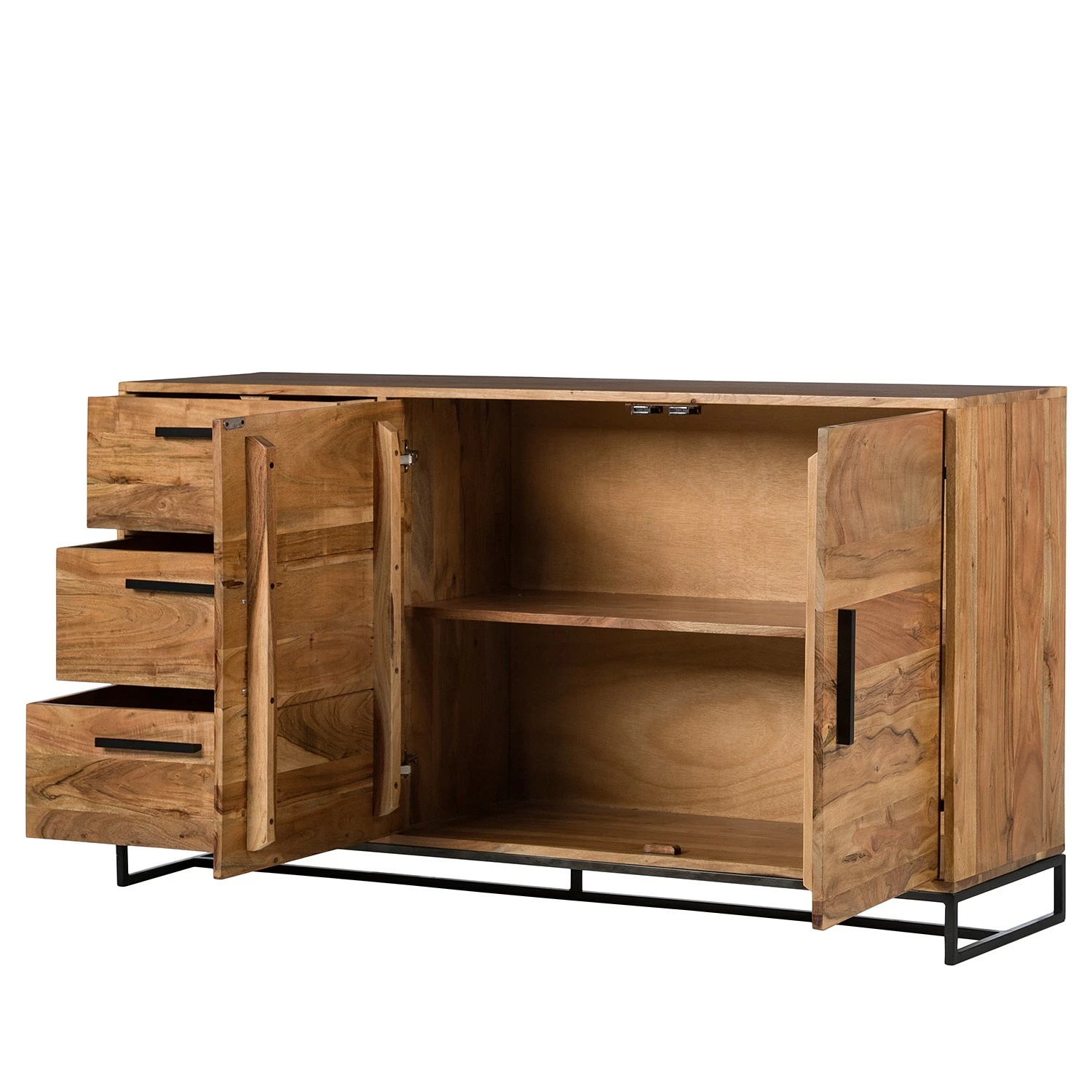 Ars manufacti Sideboard Woodson II - Akazie massiv / Metall - Akazie Hellbraun 6 Ars manufacti Sideboard Woodson II - Akazie massiv / Metall - Akazie Hellbraun – Bild 4