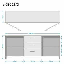 Ars manufacti Sideboard Woodson - Akazie massiv / Metall - Akazie Hellbraun - Breite: 200 cm -Büromöbel Verkäufe 1000339822 220311 500 SKETCH DETAILS P000000001000339822 sketch