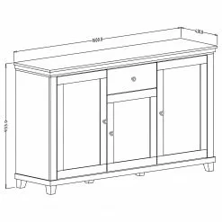 Ridgevalley Sideboard Emmanuela II - Dunkelgrün -Büromöbel Verkäufe 1000339989 220317 500 SKETCH DETAILS P000000001000339989 sketch