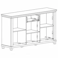 Ridgevalley Sideboard Emmanuela II - Dunkelgrün -Büromöbel Verkäufe 1000339989 220317 501 SKETCH DETAILS P000000001000339989 sketch
