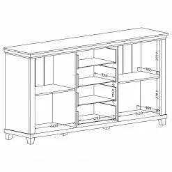 Ridgevalley Sideboard Emmanuela I - Kiefer Weiß Dekor -Büromöbel Verkäufe 1000339993 220317 501 SKETCH DETAILS P000000001000339993 sketch