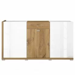 Loftscape Sideboard Lahntal - Hochglanz Weiß / Risseiche Dekor -Büromöbel Verkäufe 1000340000 220317 040 DETAILS P000000001000340000