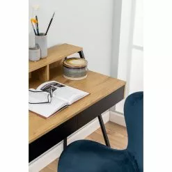 Mørteens Schreibtisch Reims - Wildeiche Dekor / Schwarz -Büromöbel Verkäufe 1000341076 220323 037 DETAILS P000000001000341076