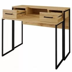 Red Living Schreibtisch Sonny - (Ausziehbar) Wotaneiche Dekor / Schwarz -Büromöbel Verkäufe 1000341081 220322 040 DETAILS P000000001000341081