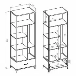 Red Living Büroregal Roslin - Weiß -Büromöbel Verkäufe 1000341082 220322 500 SKETCH DETAILS P000000001000341082 sketch
