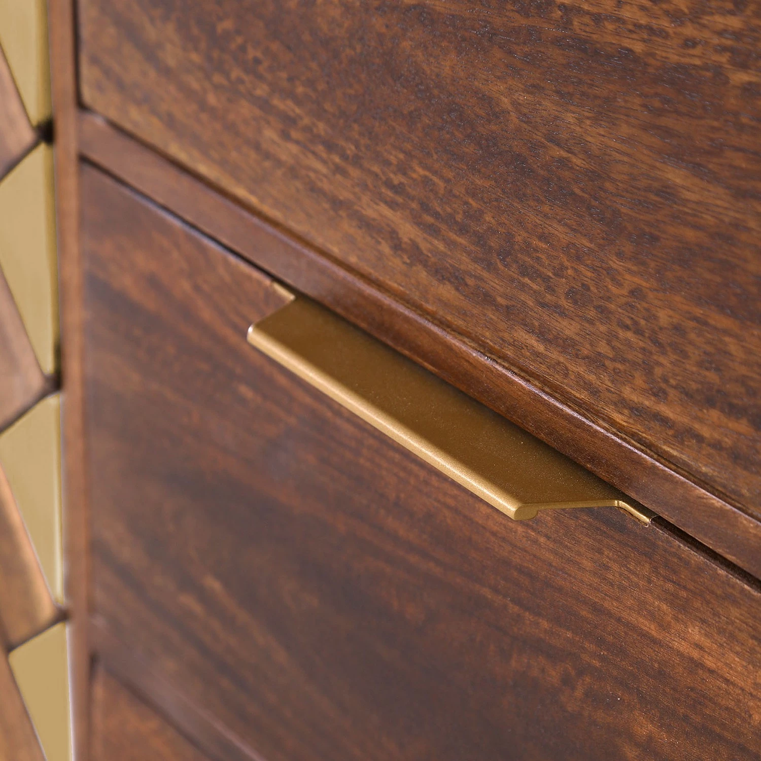 Red Living Sideboard Nook - Mango massiv / Metall - Mango / Gold 5 Red Living Sideboard Nook - Mango massiv / Metall - Mango / Gold – Bild 3