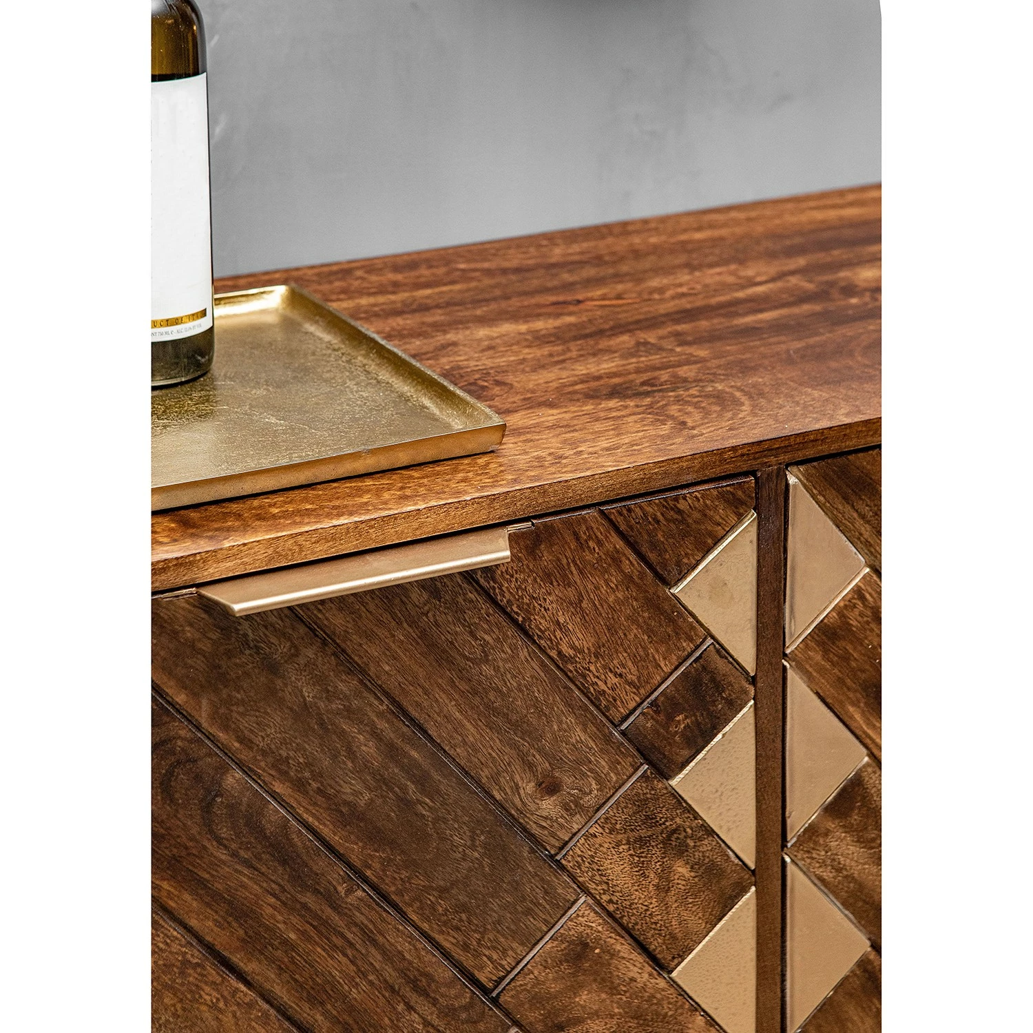 Red Living Sideboard Nook - Mango massiv / Metall - Mango / Gold 8 Red Living Sideboard Nook - Mango massiv / Metall - Mango / Gold – Bild 6