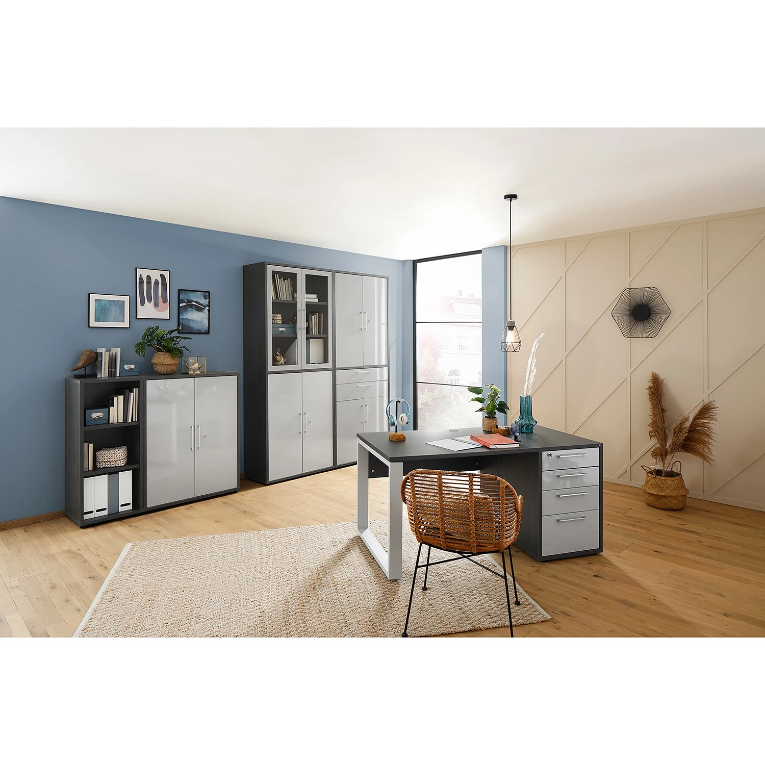 Maja Möbel Aktenregal Homebase - Esche Schwarz Dekor - Höhe: 113 cm 4 Maja Möbel Aktenregal Homebase - Esche Schwarz Dekor - Höhe: 113 cm – Bild 2