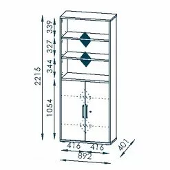 Maja Möbel Aktenschrank Homebase II - Eiche Riviera Dekor -Büromöbel Verkäufe 1000342020 220325 500 SKETCH DETAILS P000000001000342020 sketch