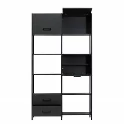 Red Living Regal Sarhua - Kiefer massiv / Metall - Kiefer Schwarz / Schwarz -Büromöbel Verkäufe 1000342107 220407 030 DETAILS P000000001000342107