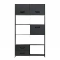 Red Living Regal Sarhua - Kiefer massiv / Metall - Kiefer Schwarz / Schwarz -Büromöbel Verkäufe 1000342107 220407 040 DETAILS P000000001000342107