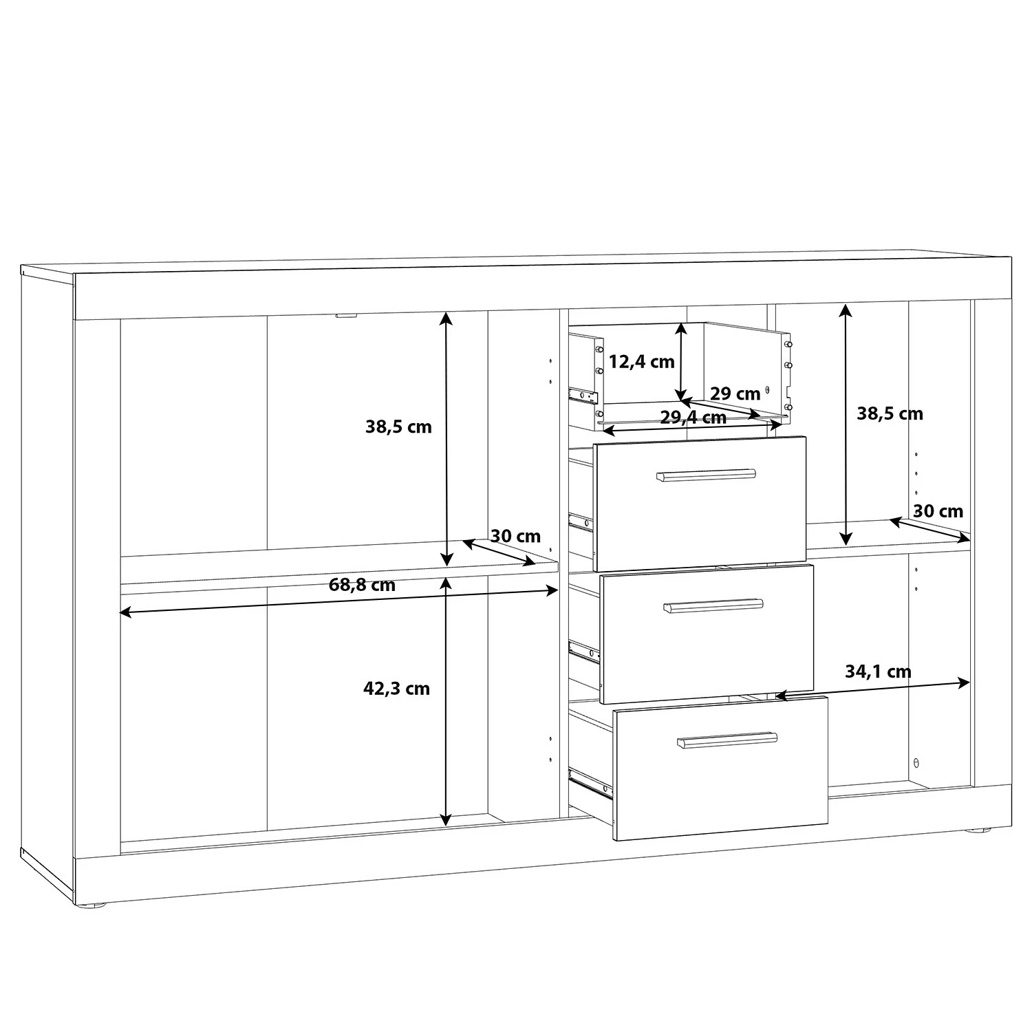 Loftscape Sideboard Ballito I - Walnuss Dekor 12 Loftscape Sideboard Ballito I - Walnuss Dekor – Bild 10