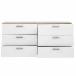 Loftscape Sideboard Perryton - Weiß / Eiche Sonoma Dekor -Büromöbel Verkäufe 1000342469 220404 032 DETAILS P000000001000342469