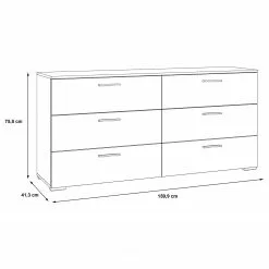 Loftscape Sideboard Perryton - Weiß / Eiche Sonoma Dekor -Büromöbel Verkäufe 1000342469 220404 500 SKETCH DETAILS P000000001000342469 sketch
