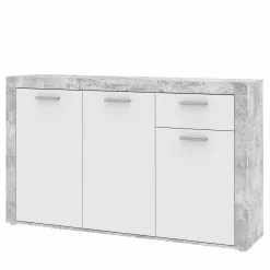 Loftscape Sideboard Ballito II - Weiß / Beton Dekor