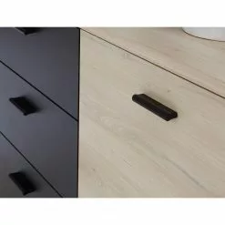 Loftscape Sideboard Piemont I - Schwarz / Eiche Bianco Dekor -Büromöbel Verkäufe 1000342479 220404 033 DETAILS P000000001000342479