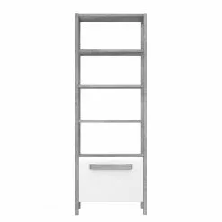 Loftscape Regal Toscana - Hochglanz Weiß / Eiche Grau Dekor -Büromöbel Verkäufe 1000342499 220331 030 DETAILS P000000001000342499