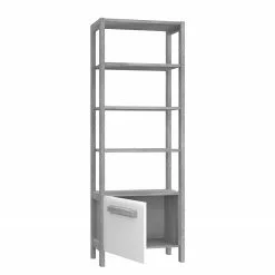 Loftscape Regal Toscana - Hochglanz Weiß / Eiche Grau Dekor -Büromöbel Verkäufe 1000342499 220331 040 DETAILS P000000001000342499