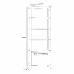Loftscape Regal Toscana - Hochglanz Weiß / Eiche Grau Dekor -Büromöbel Verkäufe 1000342499 220331 500 SKETCH DETAILS P000000001000342499 sketch