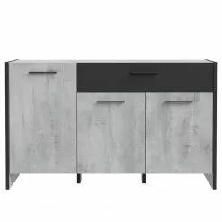 Loftscape Sideboard Sahil - Eiche Sorrento Grau Dekor / Schwarz -Büromöbel Verkäufe 1000342503 220331 030 DETAILS P000000001000342503