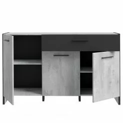 Loftscape Sideboard Sahil - Eiche Sorrento Grau Dekor / Schwarz -Büromöbel Verkäufe 1000342503 220331 035 DETAILS P000000001000342503
