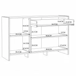 Loftscape Sideboard Sahil - Eiche Sorrento Grau Dekor / Schwarz -Büromöbel Verkäufe 1000342503 220331 501 SKETCH DETAILS P000000001000342503 sketch