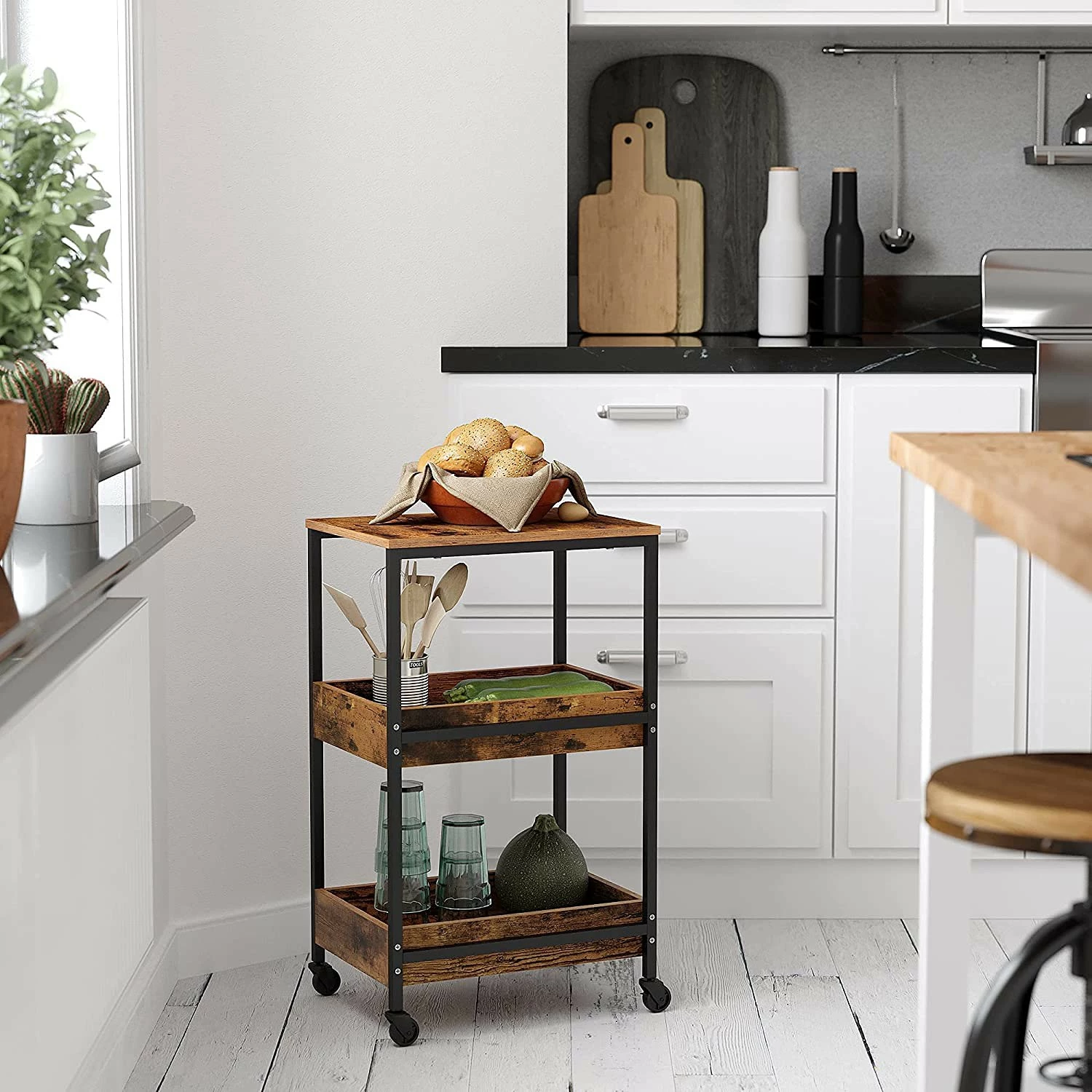 Red Living Schreibtisch-Set Rob (2-teilig) - Eiche Rustikal Dekor / Schwarz 6 Red Living Schreibtisch-Set Rob (2-teilig) - Eiche Rustikal Dekor / Schwarz – Bild 4