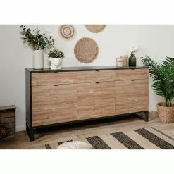 Loftscape Sideboard Mid West I - Bambus Dekor / Anthrazit -Büromöbel Verkäufe 1000344591 220407 021 MOOD DETAILS P000000001000344591 mood