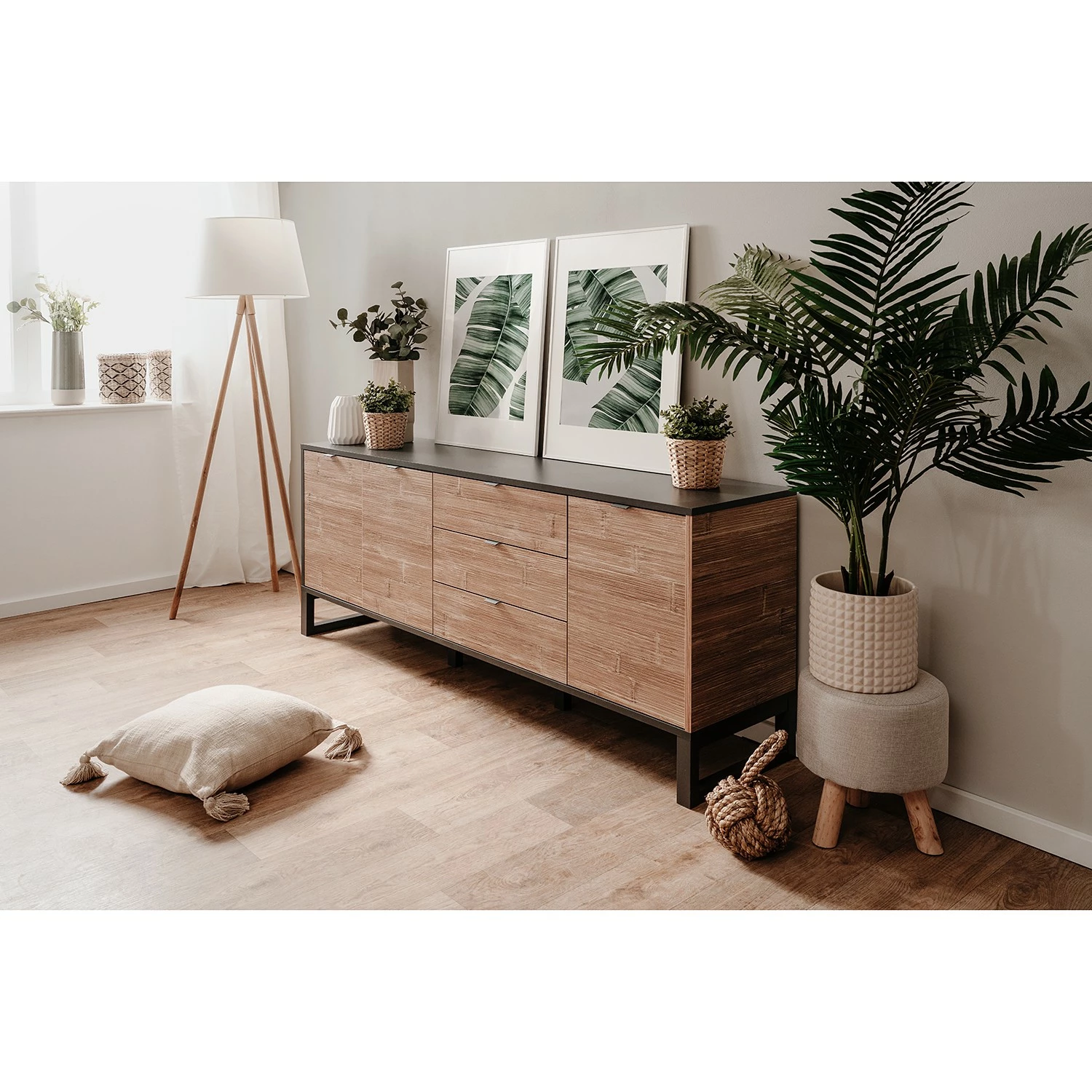 Loftscape Sideboard Mid West II - Bambus Dekor / Anthrazit 5 Loftscape Sideboard Mid West II - Bambus Dekor / Anthrazit – Bild 3