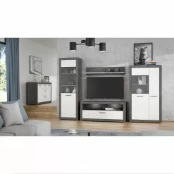 Loftscape Sideboard Vetras - Hochglanz Weiß / Beton Dekor -Büromöbel Verkäufe 1000344673 220414 021 MOOD DETAILS P000000001000344673 mood