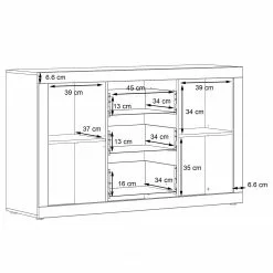 Loftscape Sideboard Vetras - Hochglanz Weiß / Beton Dekor -Büromöbel Verkäufe 1000344673 220414 501 SKETCH DETAILS P000000001000344673 sketch
