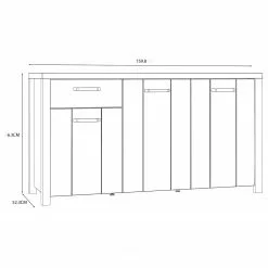 Red Living Sideboard Westlock I - Esche Dekor / Schwarz -Büromöbel Verkäufe 1000344678 220414 500 SKETCH DETAILS P000000001000344678 sketch