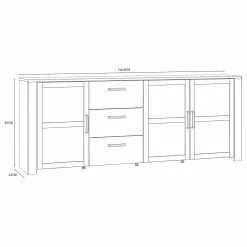 Ridgevalley Sideboard Vassia II - Eiche Navy Dekor / Eiche Riviera Dekor -Büromöbel Verkäufe 1000344683 220414 500 SKETCH DETAILS P000000001000344683 sketch