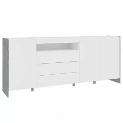 Loftscape Sideboard Urban II - Inkl. Beleuchtung - Weiß / Eiche Grau Dekor