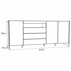 Loftscape Sideboard Urban II - Inkl. Beleuchtung - Weiß / Eiche Grau Dekor 16 Loftscape Sideboard Urban II - Inkl. Beleuchtung - Weiß / Eiche Grau Dekor -Büromöbel Verkäufe 1000344689 220414 500 SKETCH DETAILS P000000001000344689 sketch