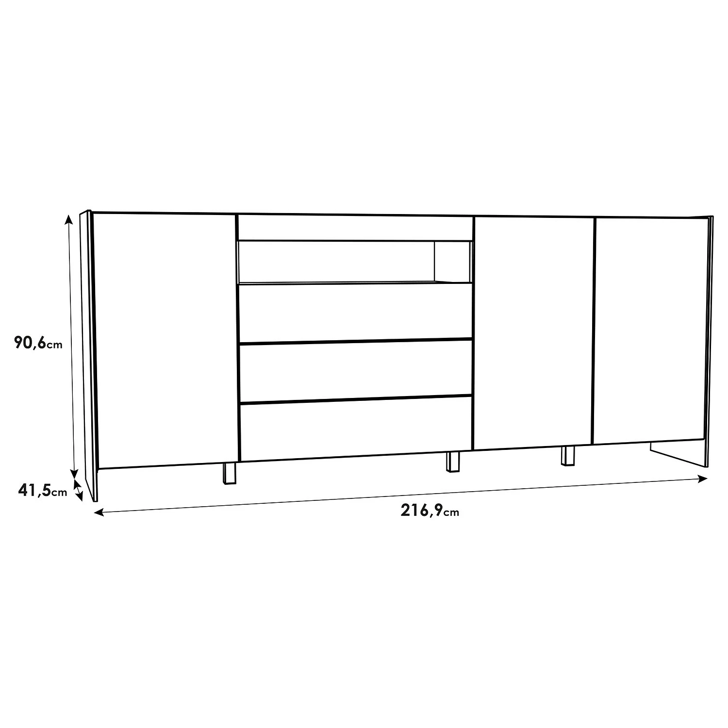 Loftscape Sideboard Urban II - Inkl. Beleuchtung - Weiß / Eiche Grau Dekor 9 Loftscape Sideboard Urban II - Inkl. Beleuchtung - Weiß / Eiche Grau Dekor – Bild 7