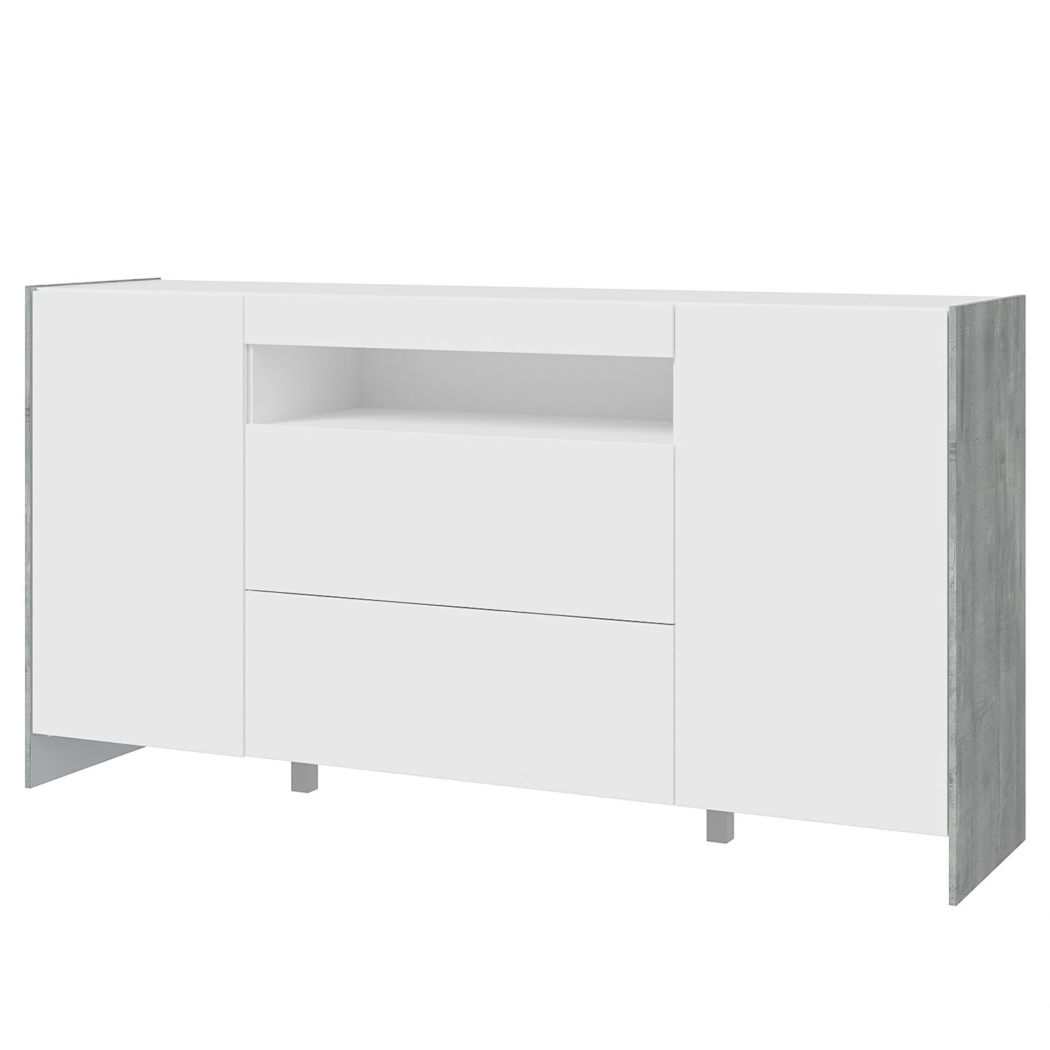 Loftscape Sideboard Urban I - Inkl. Beleuchtung - Weiß / Eiche Grau Dekor 3 Loftscape Sideboard Urban I - Inkl. Beleuchtung - Weiß / Eiche Grau Dekor