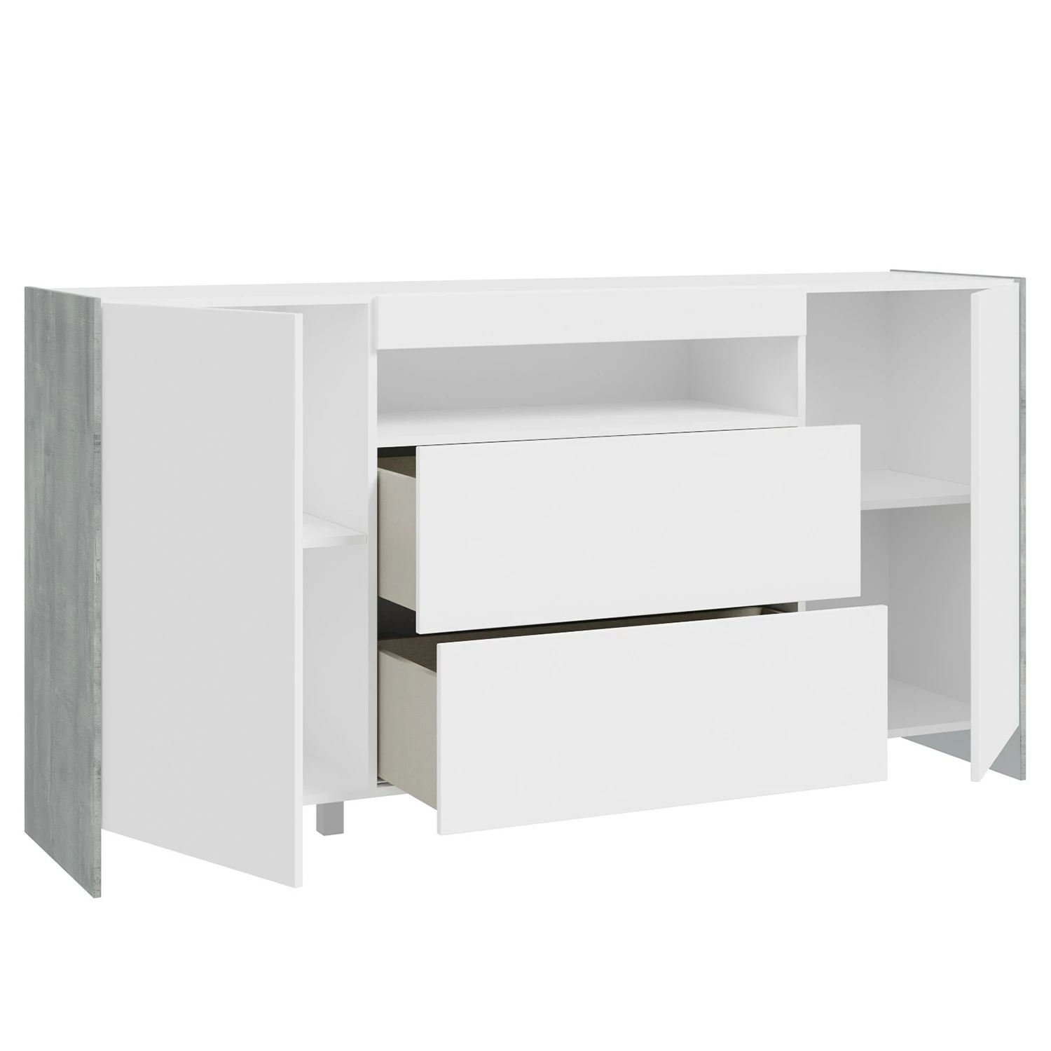 Loftscape Sideboard Urban I - Inkl. Beleuchtung - Weiß / Eiche Grau Dekor 7 Loftscape Sideboard Urban I - Inkl. Beleuchtung - Weiß / Eiche Grau Dekor – Bild 5