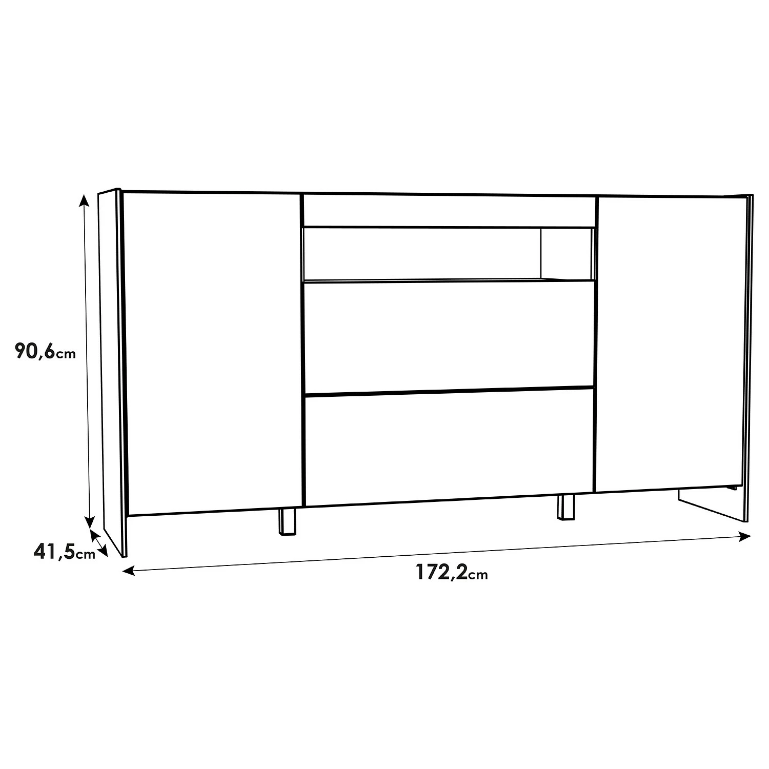 Loftscape Sideboard Urban I - Inkl. Beleuchtung - Weiß / Eiche Grau Dekor 8 Loftscape Sideboard Urban I - Inkl. Beleuchtung - Weiß / Eiche Grau Dekor – Bild 6